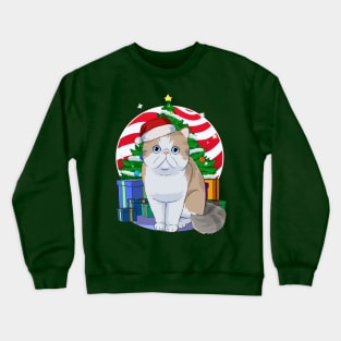 Exotic Shorthair Cat Christmas Tree Santa Crewneck Sweatshirt